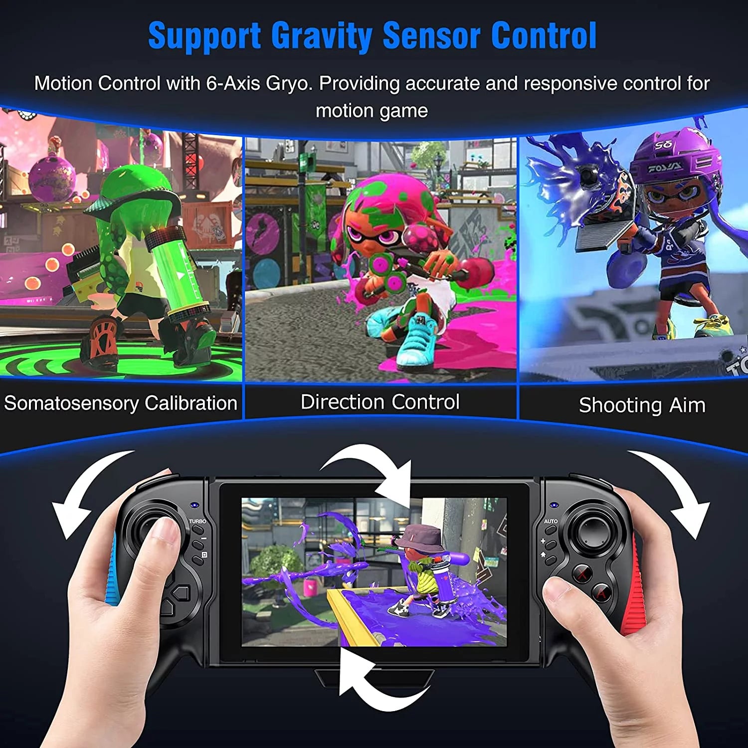 Controller for Nintendo Switch/OLED, One-Piece Joypad with Adjustable Turbo and Dual Motor Vibration O46052