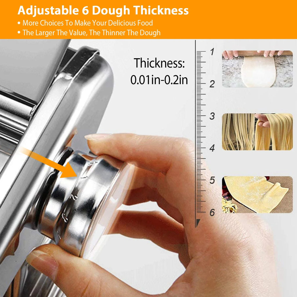 Pasta Maker Roller Machine with 6 Thickness Settings for Spaghetti Lasagna U73977