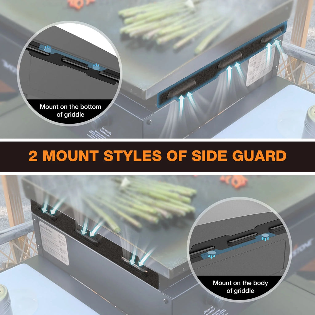 Stainless steel magnetic wing guards for 28 inch griddle O90571
