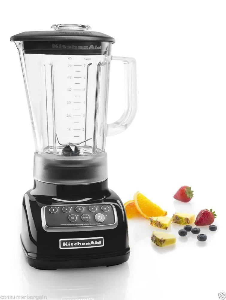 KitchenAid R-KSB1570OB 5 SPEED BLENDER 56 OZ. BPA FREE DIAMOND PITCHER - Onyx black (Certified Used)