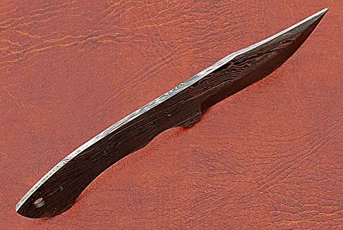 Damascus steel blank blade, hand forged skinning knife making blade, twist pattern, 7.75 inch L438616