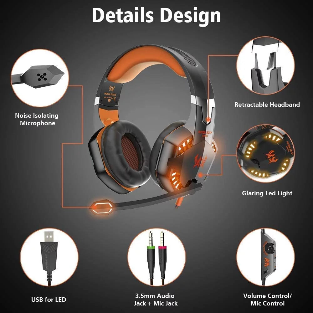 Gaming Headset with Noise Cancelling Mic for PS4 Xbox PC W10186