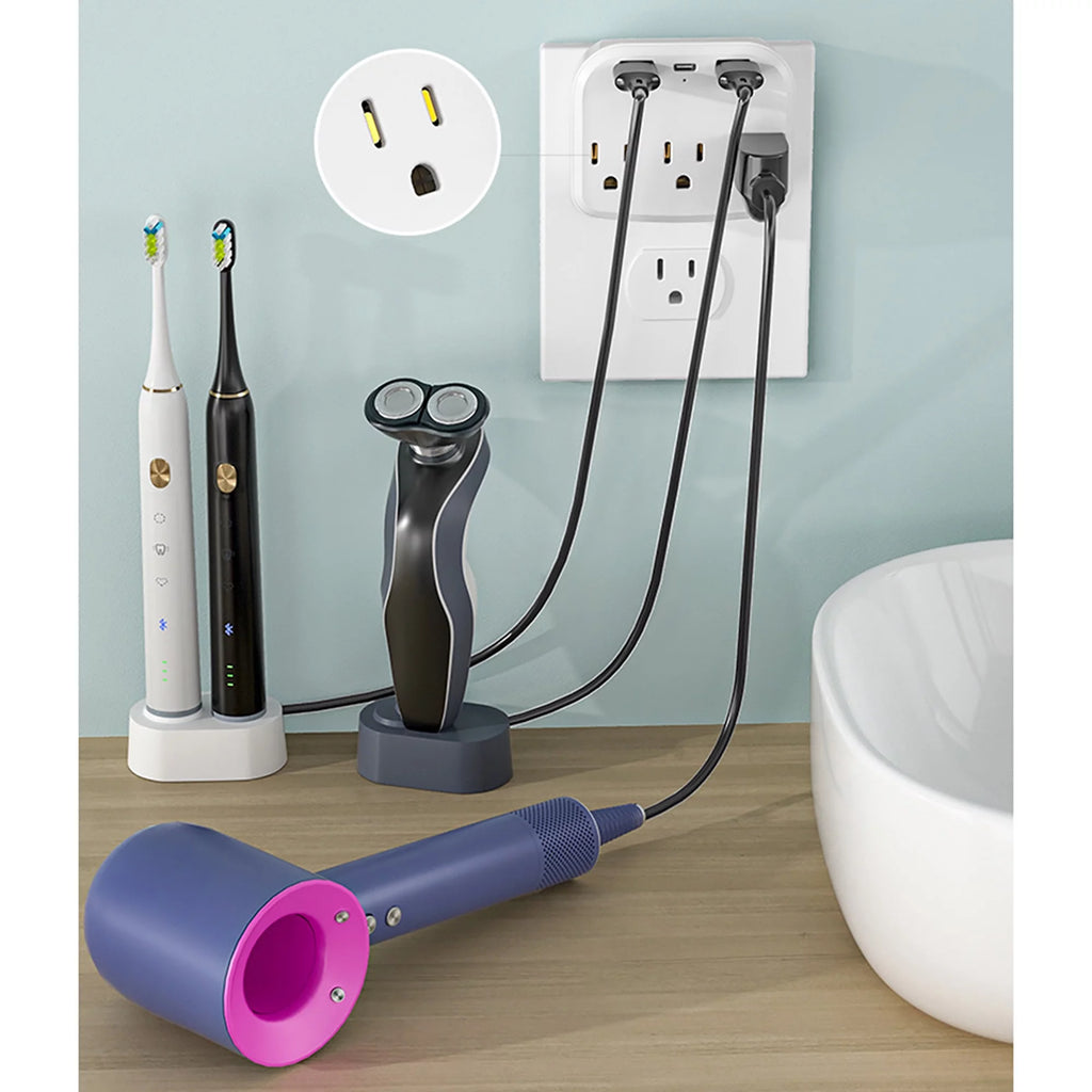 European Travel Plug Adapter with 3 US Outlets and 2 USB Ports U584360