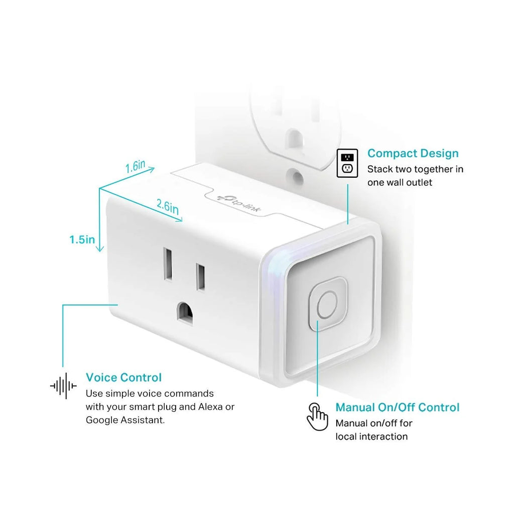Smart Plug Wi-Fi Outlet, Remote Control, 3-Pack, White F68259