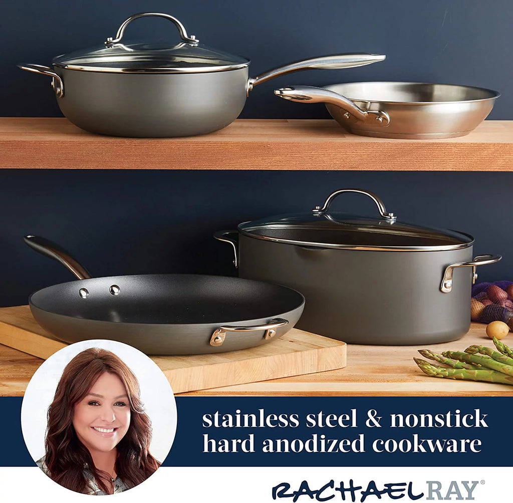 Hard Anodized 8 Quart Non-stick Oval Pasta Pot and Braiser Y824