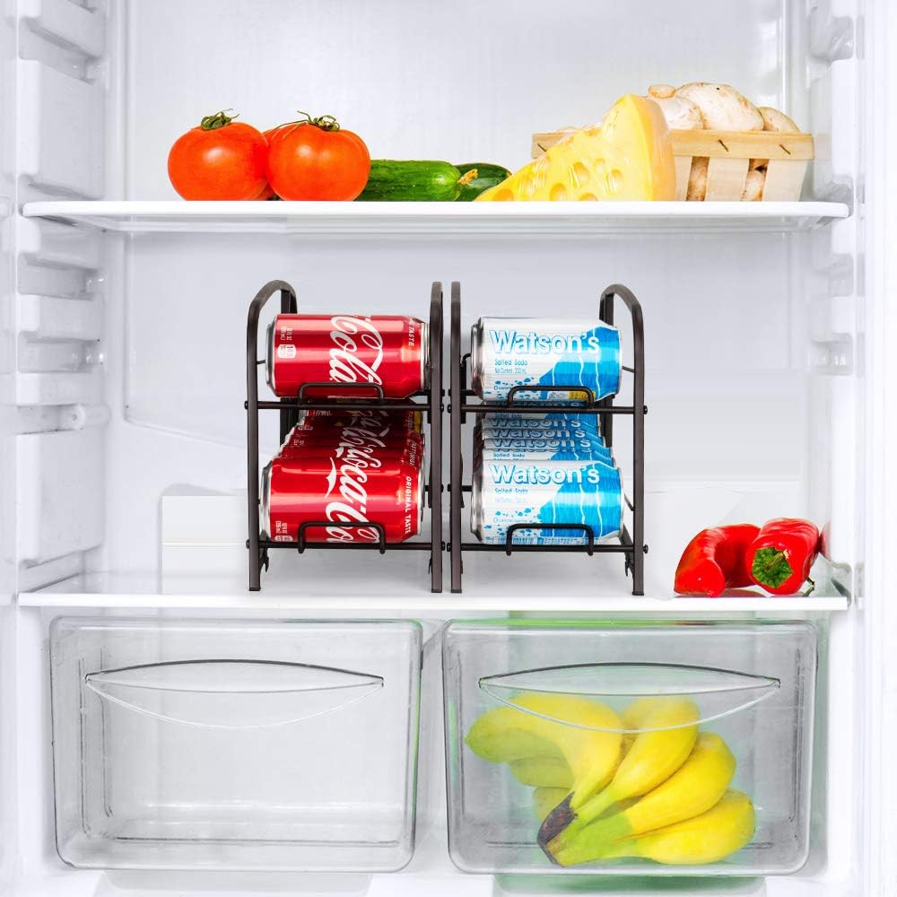 Stackable Beverage Can Dispenser Rack, Can Storage Organizer for Pantry Refrigerator (2 Pack) S5175