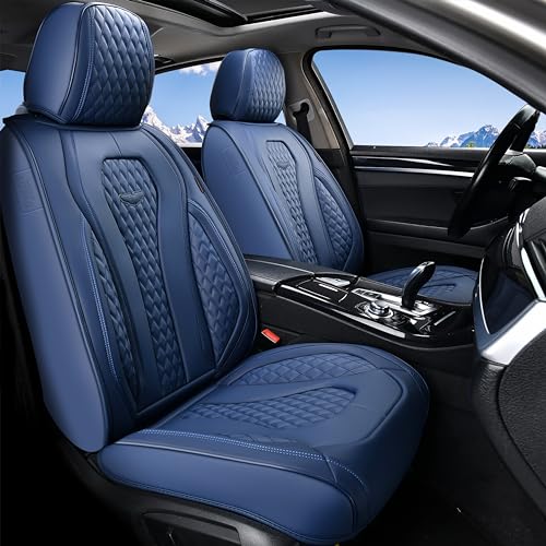 Coverado Seat Covers, Car Seat Covers Full Set, Black Car Seat Cover, Car Seat Covers Front Seats Back Seat Cover, Waterproof Car Seat Cushion,Leather Seat Cover Seat Protector Universal Fit Most Cars