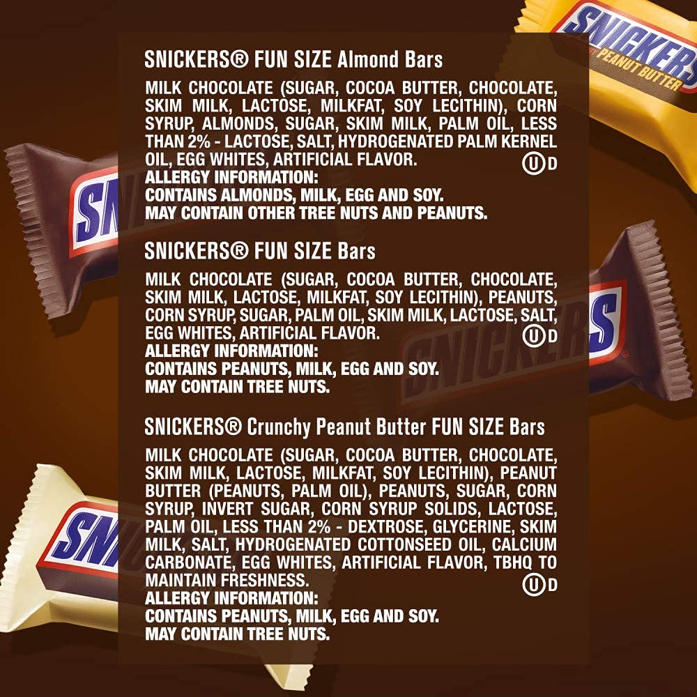 Candy Bars Variety Pack - Original, Almond & Peanut Butter Fun-Size P570