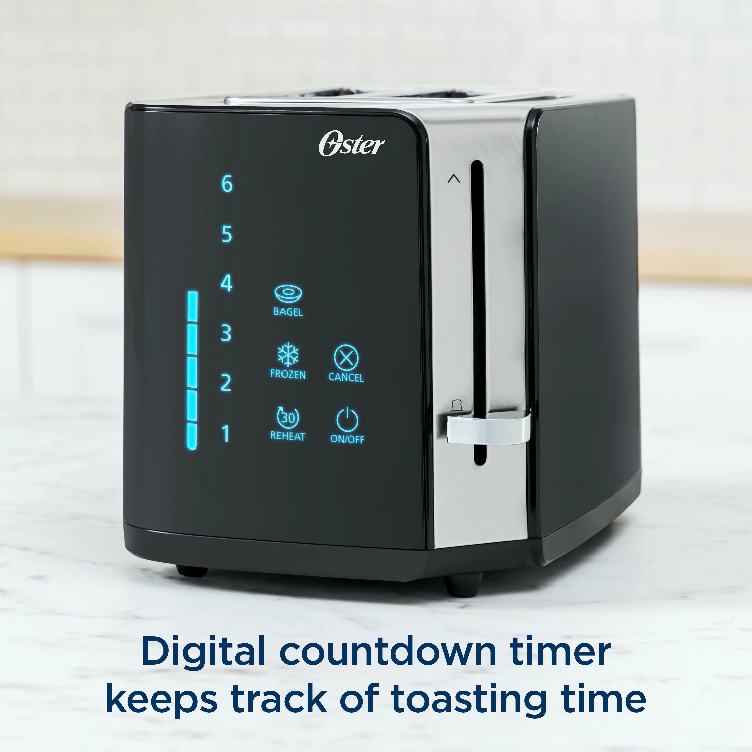2-Slice Touchscreen Toaster with Digital Countdown Timer, Stainless Steel E574