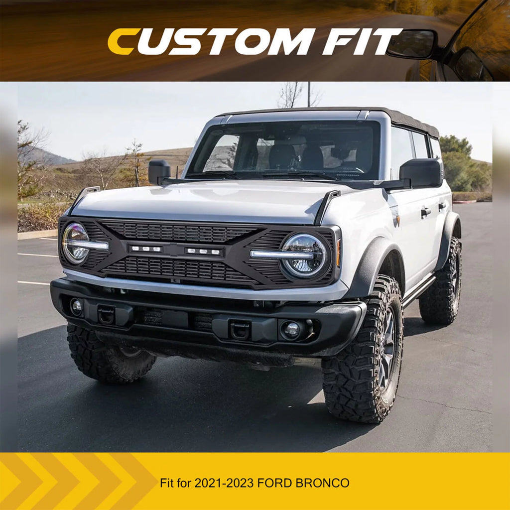 Grille with Lights for 21-24 Ford Bronco with Front Camera B6550