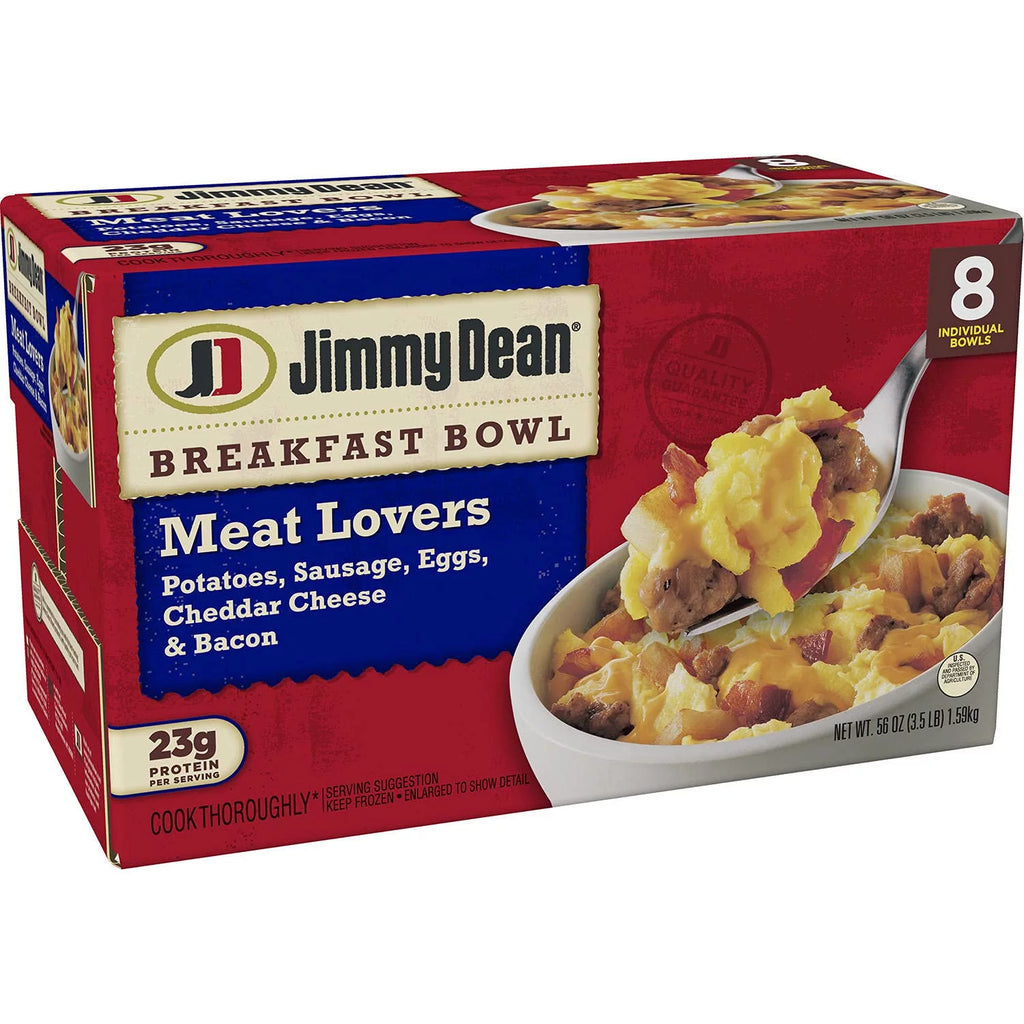 Meat Lovers Breakfast Bowls - 24 Frozen Bowls with Potatoes, Sausage, Eggs, Cheddar and Bacon J3263