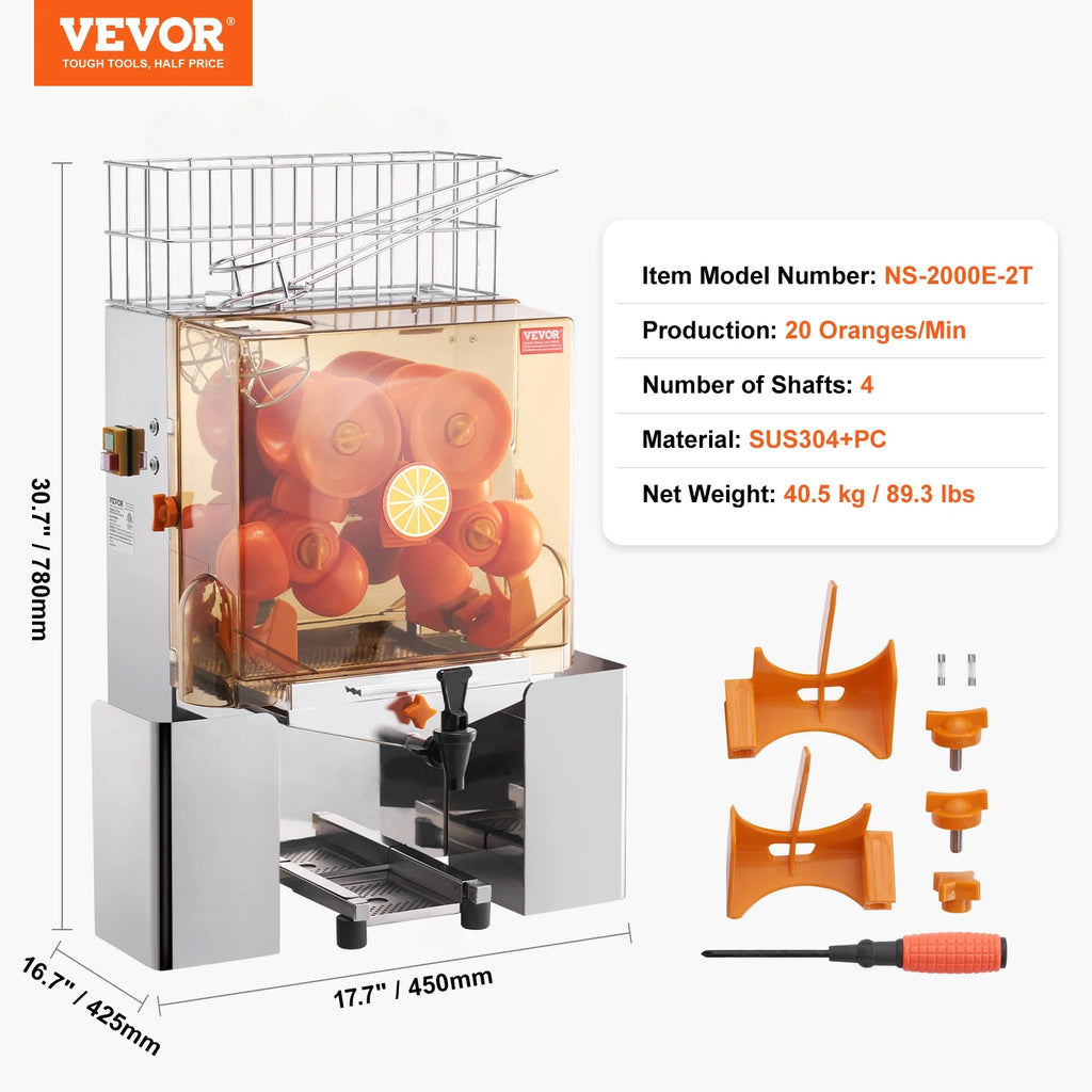 Commercial Orange Juicer Machine 120W Juice Squeezer Extractor S378