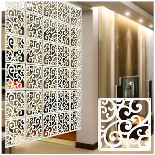Privacy Screen Room Divider Room Divider Dining Area Kitchen Accent Hanging Panels, Hollow Out Design Wall Art, Partition Screen Separator for Restaurant Office Entry