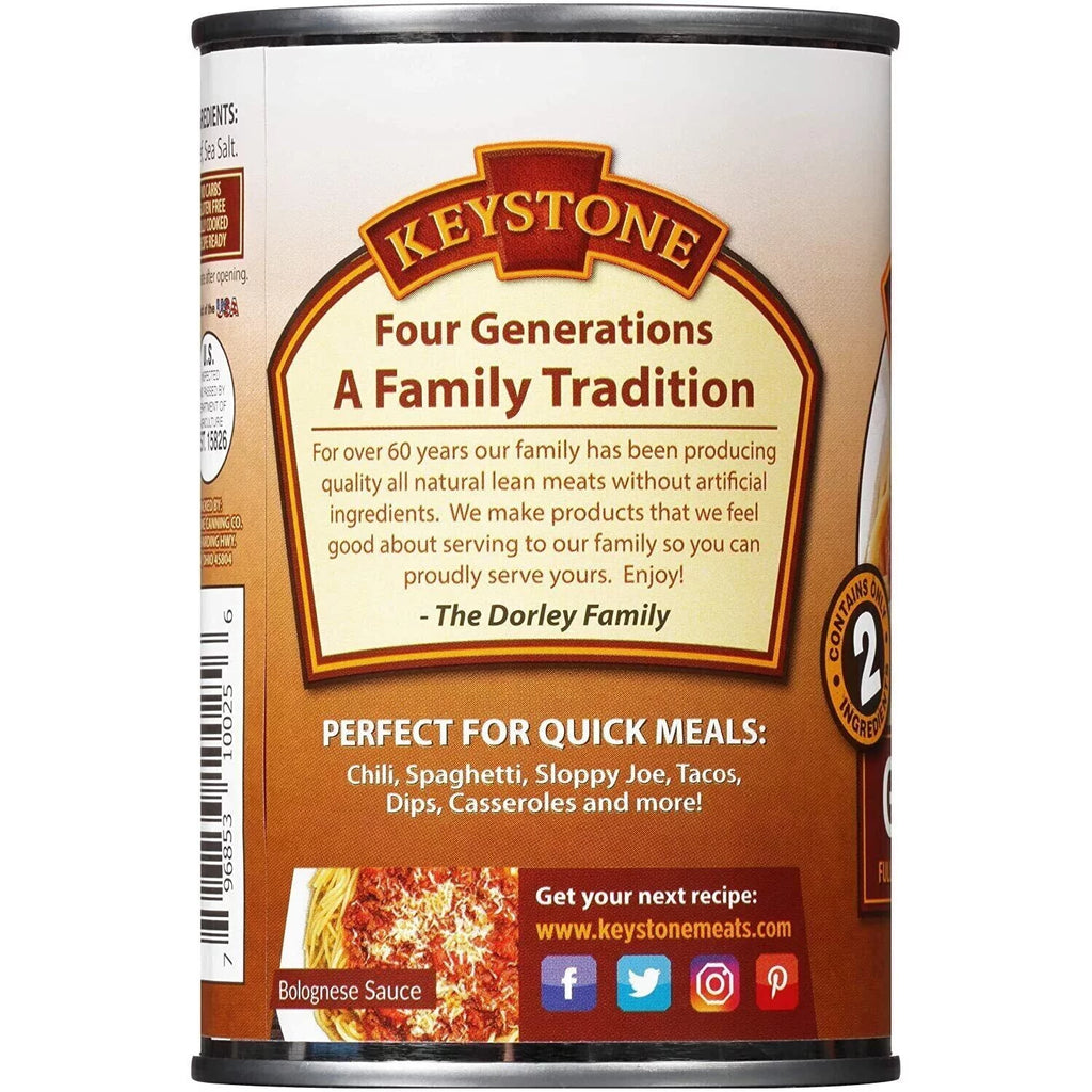 Ground Beef 14 oz Can Fully Cooked, Emergency Food for Camping Hiking Z34738