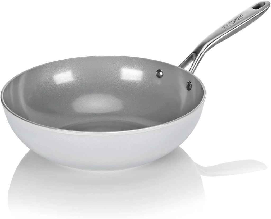 Ceramic Nonstick Wok with Glass Lid, 12 Inch W597556