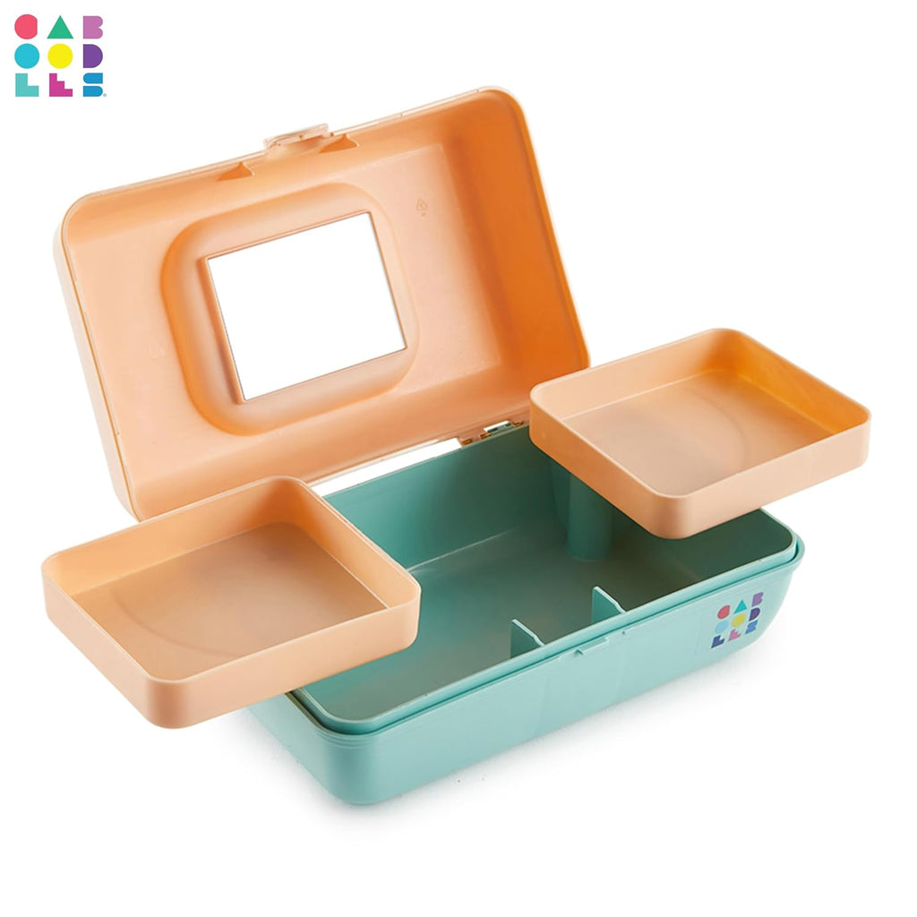 Makeup Organizer Box with Swivel Trays and Mirror E4952