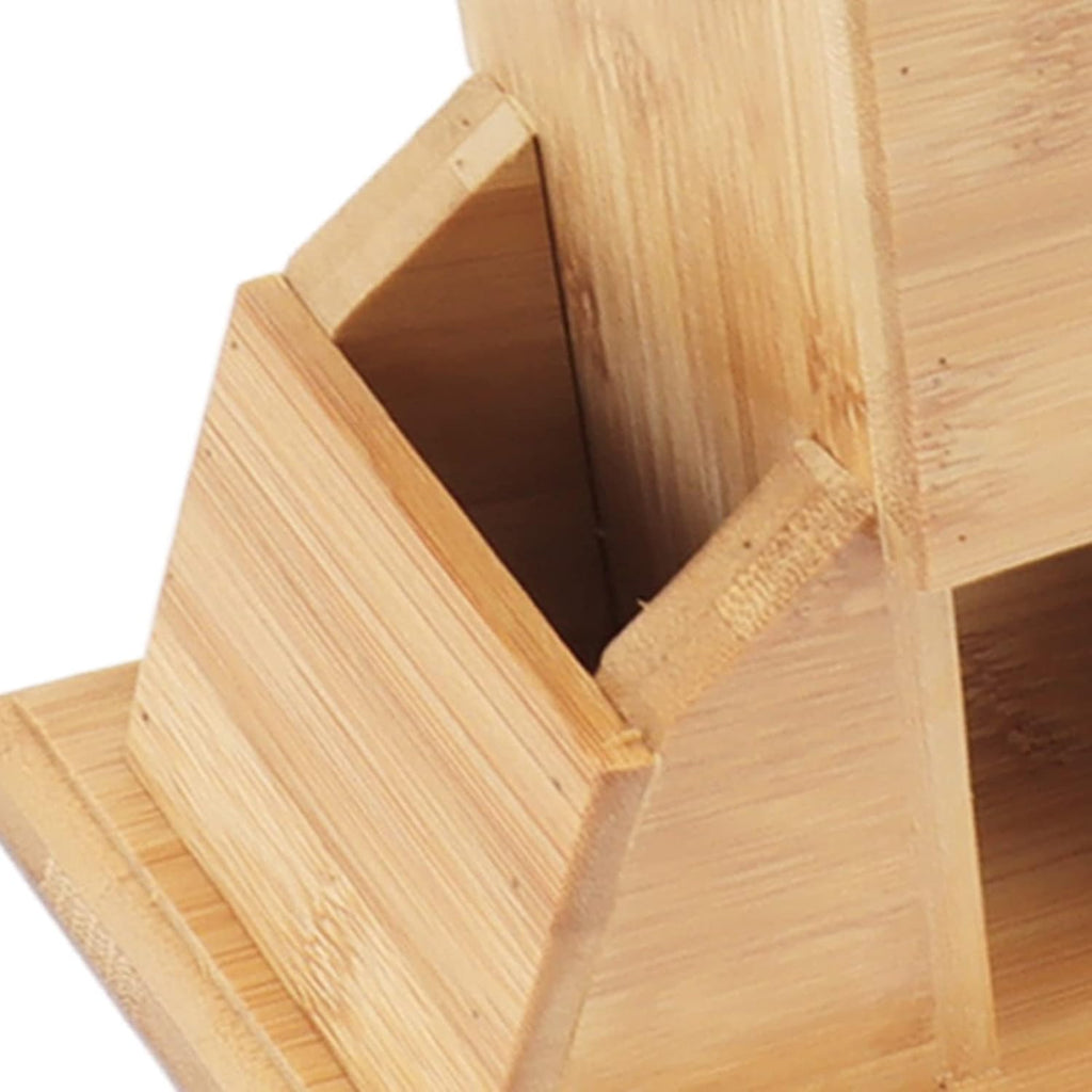 Wooden Knife Block with Non-Slip Felt Mat for Kitchen Countertop J65363