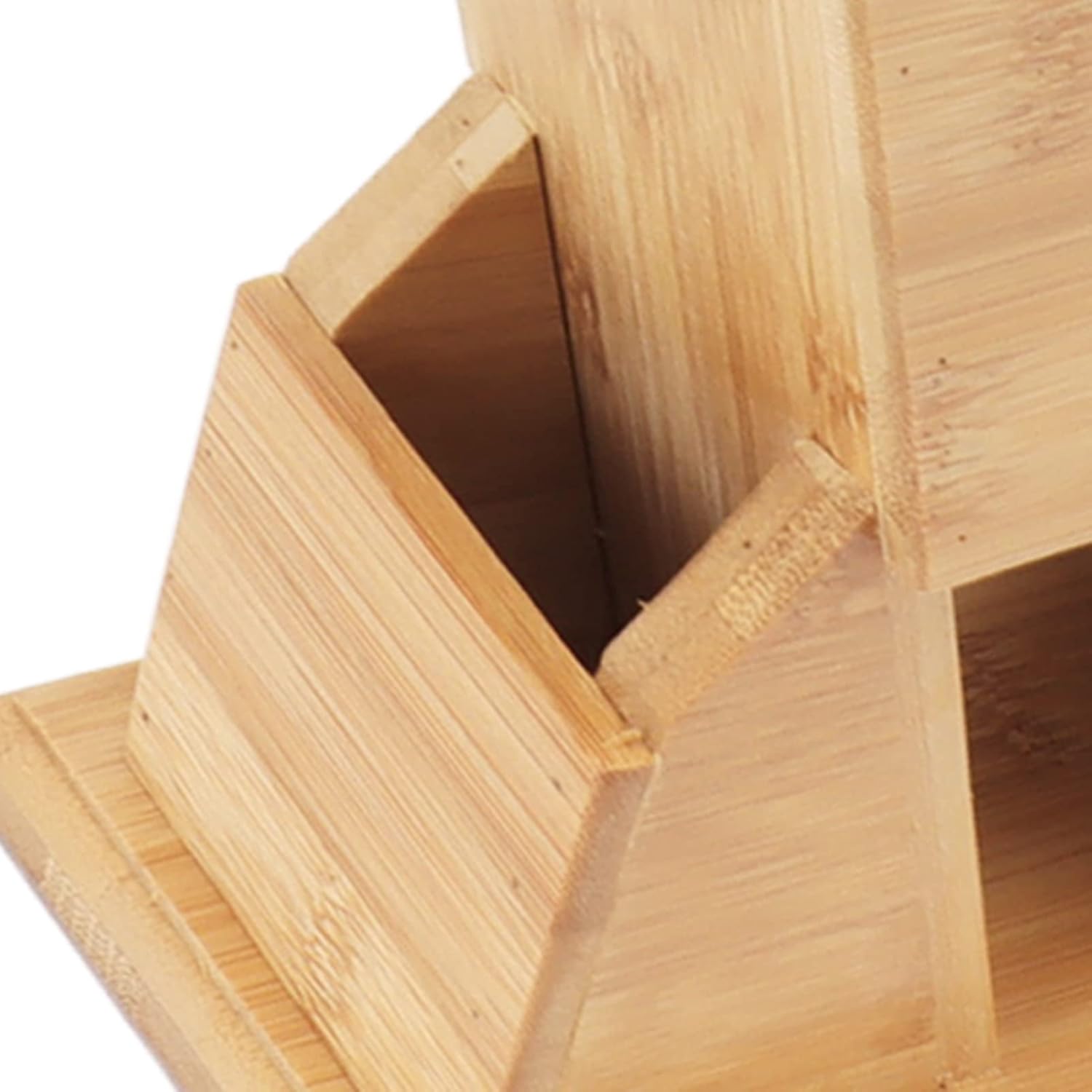 Wooden Knife Block with Non-Slip Felt Mat for Kitchen Countertop J65363
