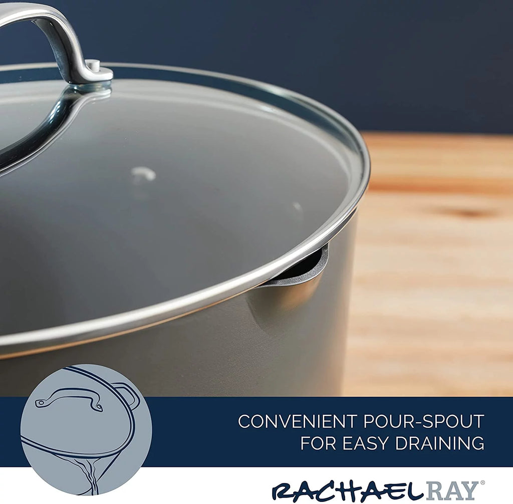 Hard Anodized 8 Quart Non-stick Oval Pasta Pot and Braiser Y824