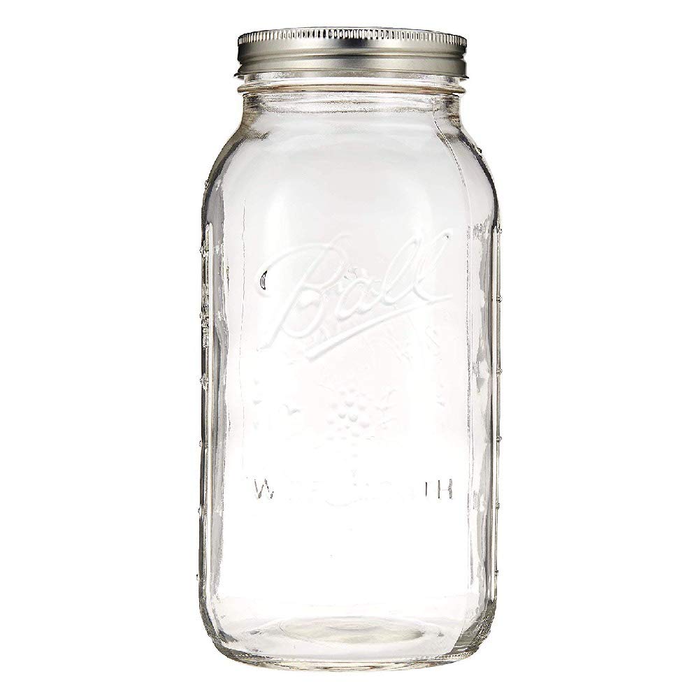 Wide Mouth Half Gallon 64 Oz Glass Jars with Lids, Set of 6 X201