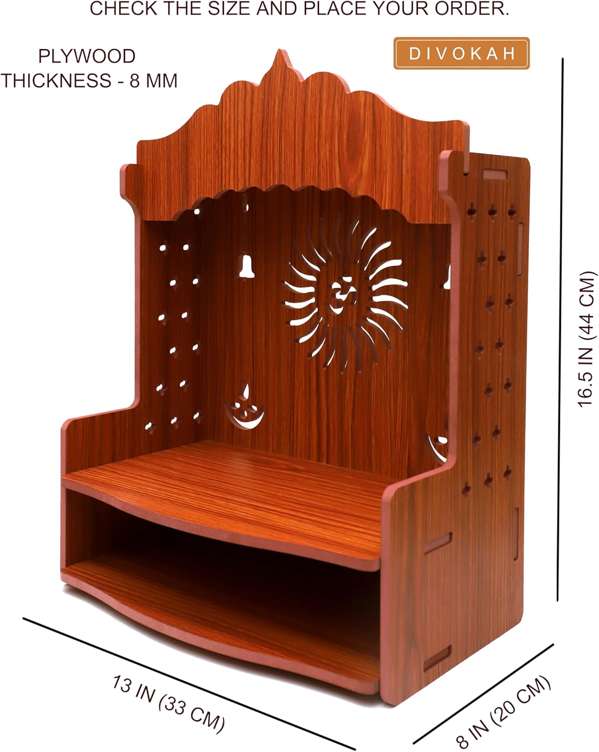 MDF Wooden Wall Mounted Temple for Home and Office K299407