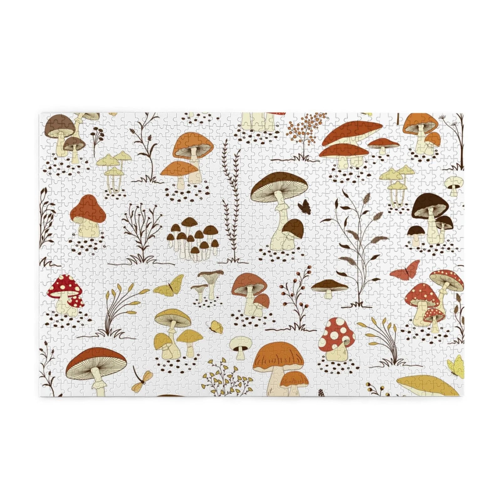 Bingfone 1000 Pieces Jigsaw Puzzles Mushrooms And Butterfliesfor Adults and Teens and Kids Family Happy Gift Idea