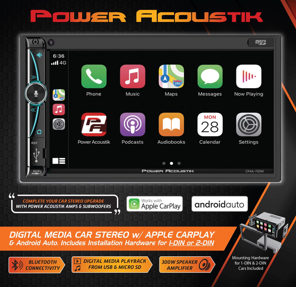 7" Mechless HD LCD Car Stereo with Bluetooth and 6.5" Speakers E5197