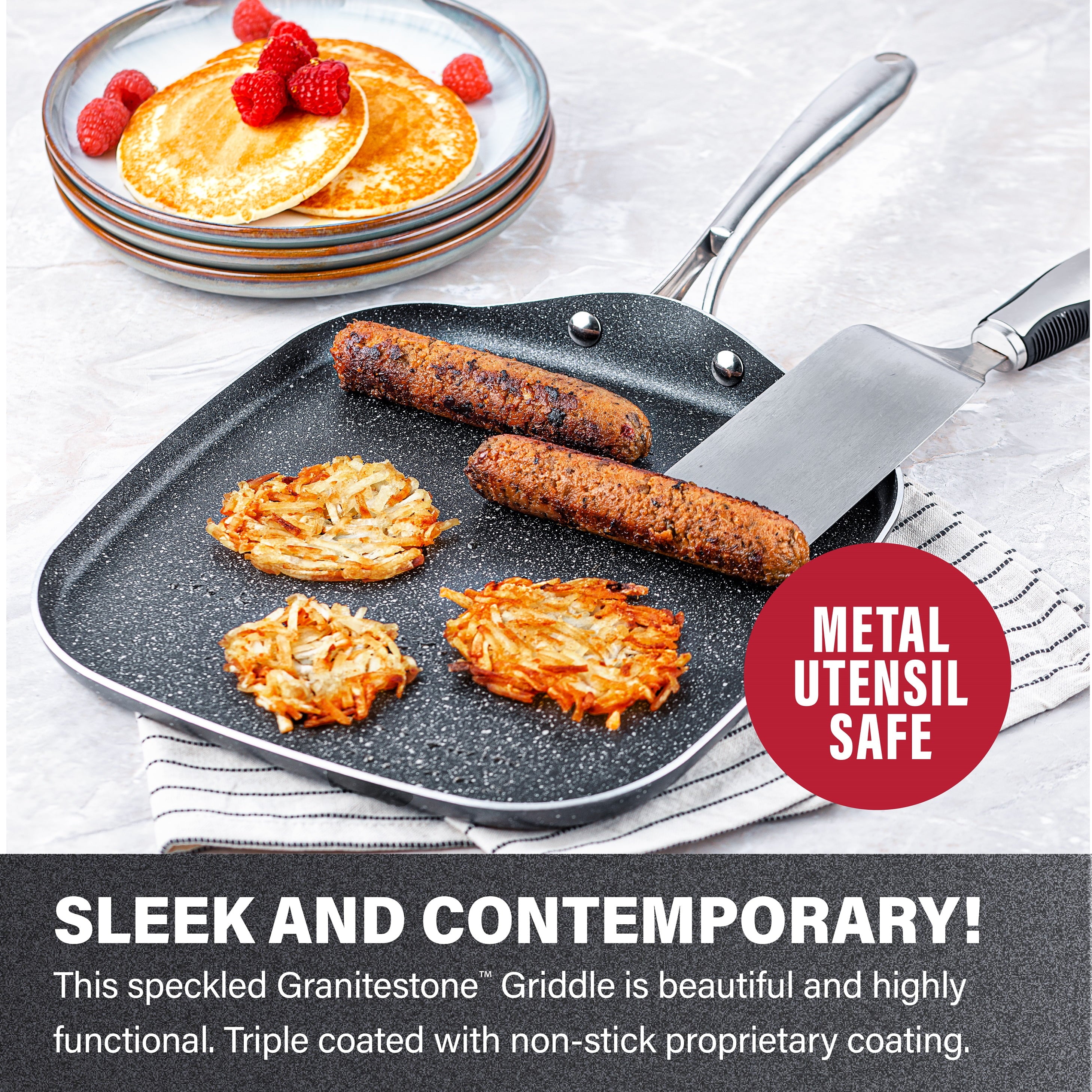 Non-Stick Square Griddle Pan, 10.5 Inches J712