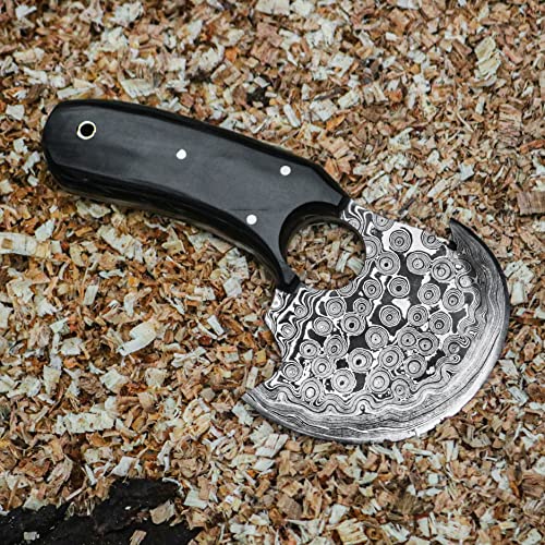 Ulu Knife with Damascus Steel Blade and Stabilized Handle T78085