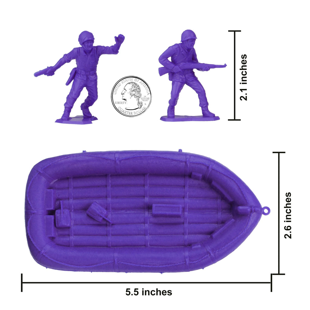 Plastic Army Men US Soldiers Purple 31pc WW2 Figures H995856