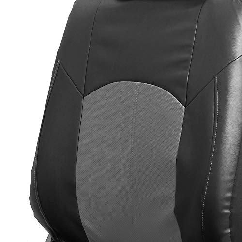 Beige PU Leather Car Seat Cover Full Set, Airbag Compatible A856860