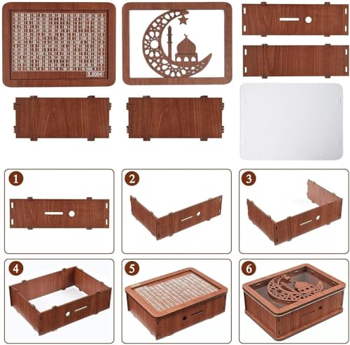 Wooden Savings Box with Coin Counter for Adults R8408