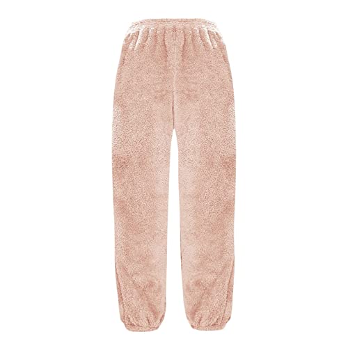 Women's Fleece Wide Leg Pants with Pockets V19902