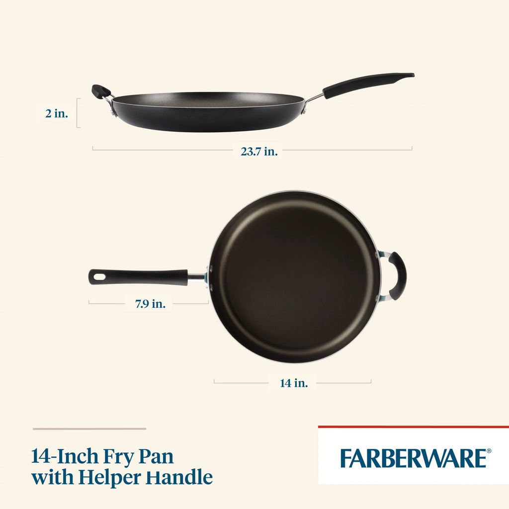 Nonstick Frying Pan with Helper Handle, 14 Inch J393549