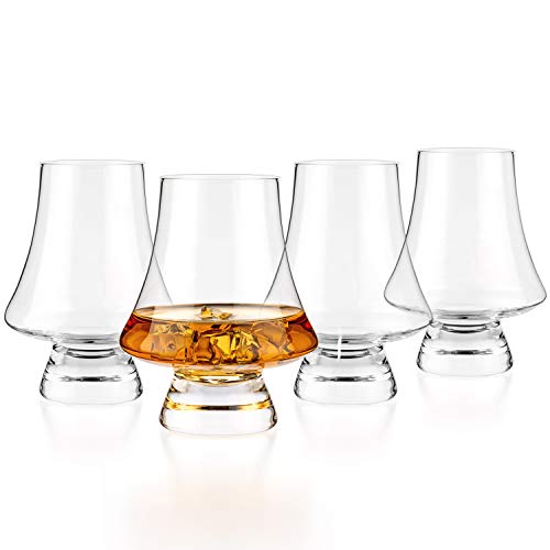 Luxbe - Bourbon Whisky Crystal Glass Snifter, Set of 2 - Narrow Rim Tasting Glasses - Handcrafted - Good for Cognac Brandy Scotch - 9-ounce/260ml