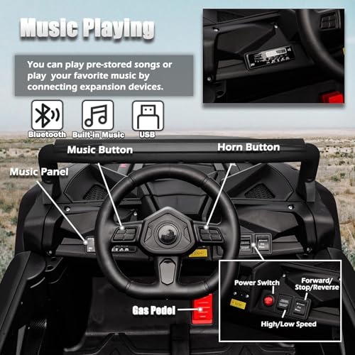 24V 4WD Ride On Truck for Kids with Remote Control, Blue T899192