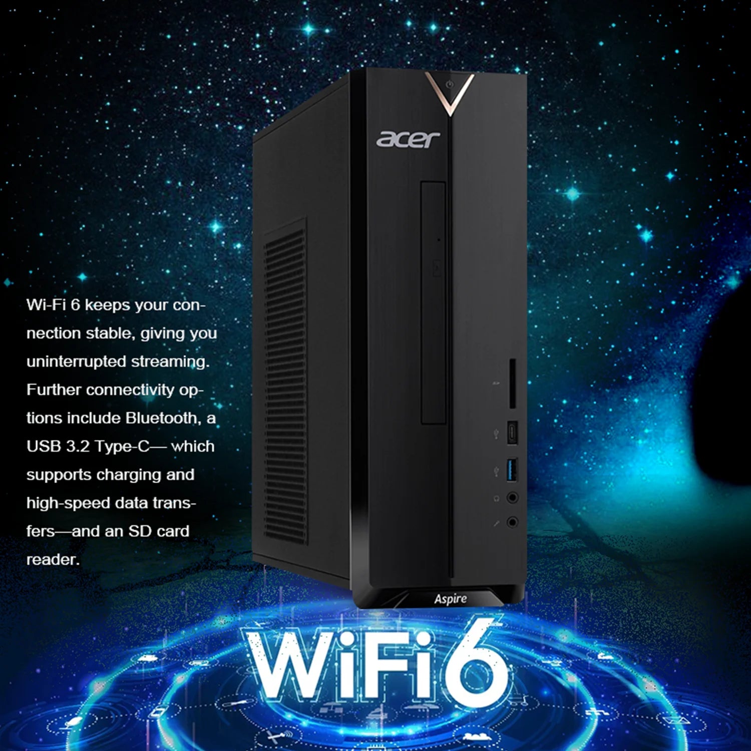 Desktop Tower Computer, Intel Celeron, 12GB RAM, 512GB SSD, Windows 11 Home J446281