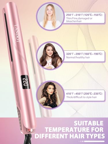 Flat Iron Hair Straightener and Curler Combo - Dual Voltage Ceramic 1-inch Styling Tool V699495