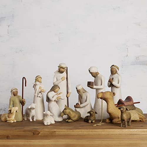 Nativity Starter Figures with Three Wisemen and Metal Stars, 14-Piece Set K468