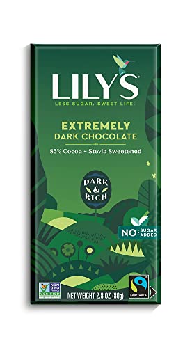 85% Cocoa Dark Chocolate Bar, Stevia-Sweetened, Keto-Friendly, 4-Pack I4400