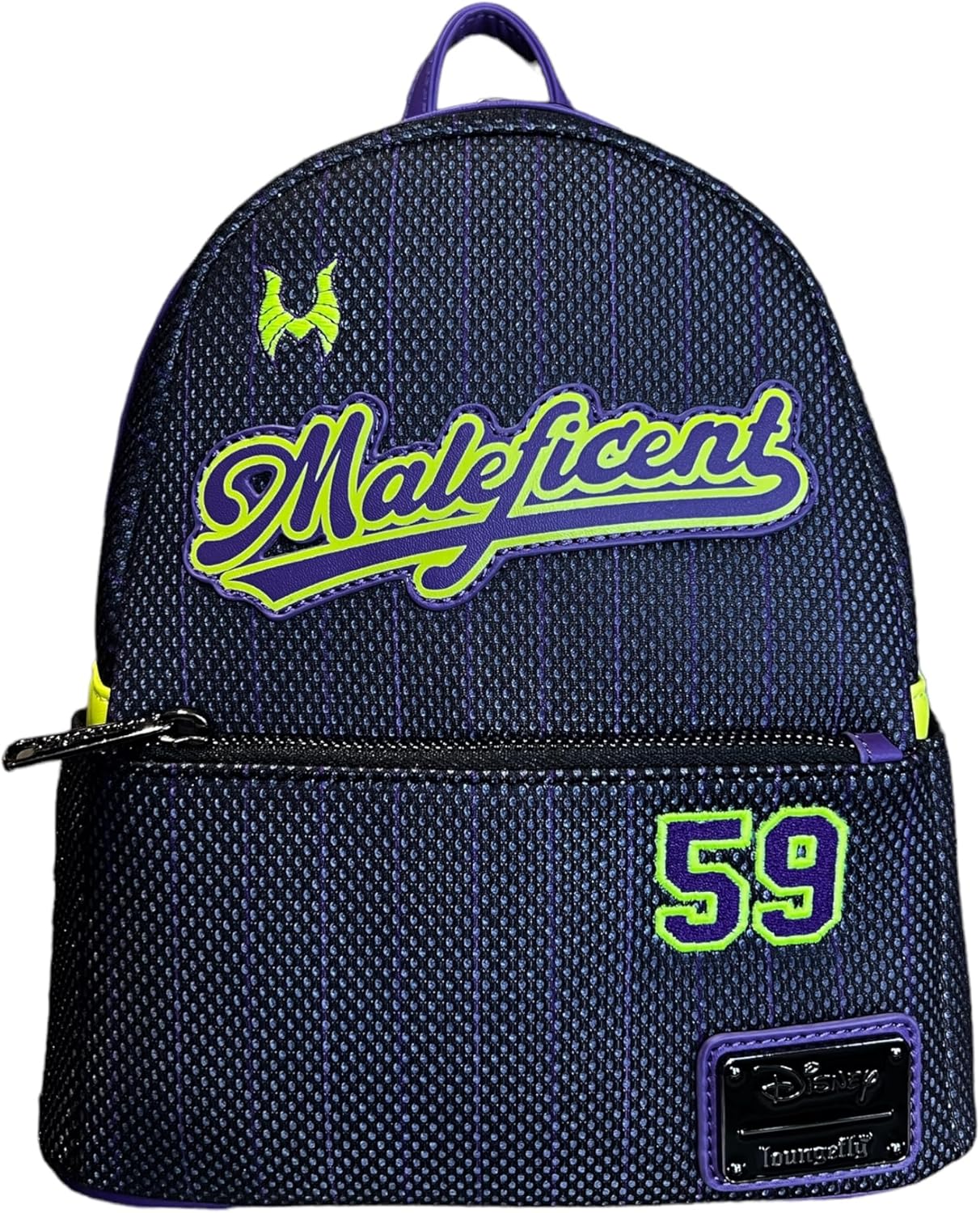 Loungefly Disney Villains Team Maleficent Jersey Glow in the Dark Mini Backpack