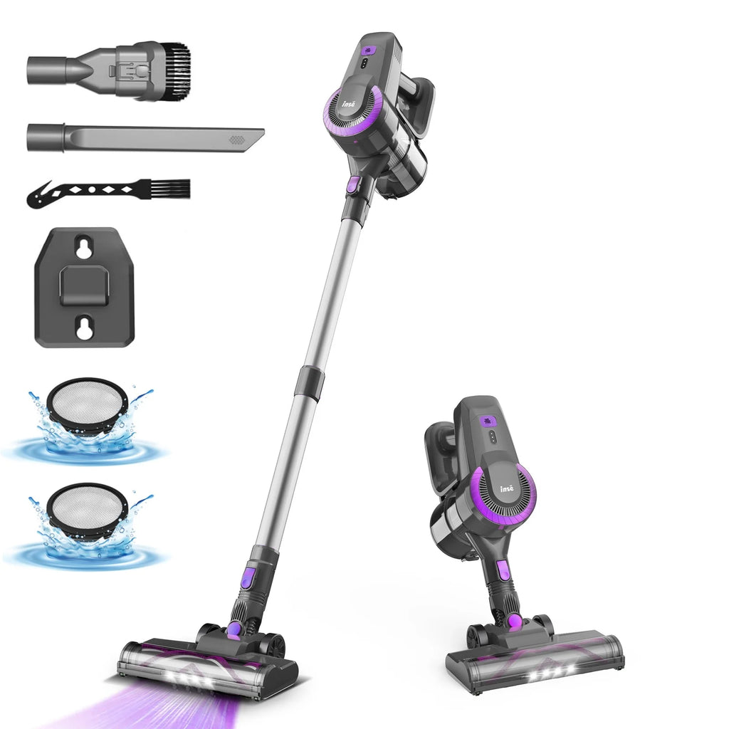 INSE N370 Cordless Vacuum Cleaner, 6 in 1 Ultra-Lightweight Stick Vacuum, 2200mAh Battery Up to 40mins Runtime, Powerful Handheld Vacuum for Hard Floor Carpet Pet Hair Home
