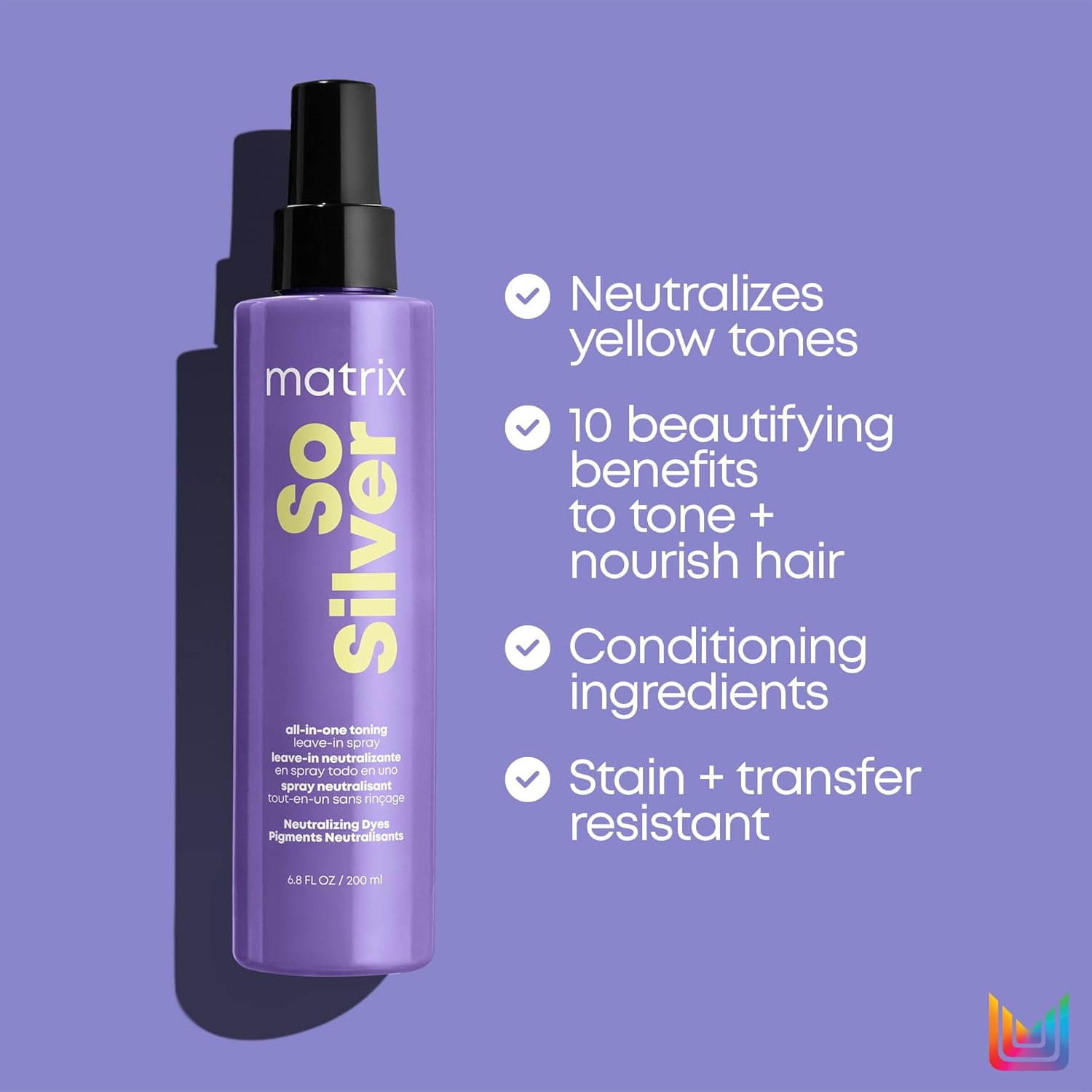 So Silver All-In-One Leave-In Toning Spray for Color Treated Hair, 6.8 Fl. Oz E839591
