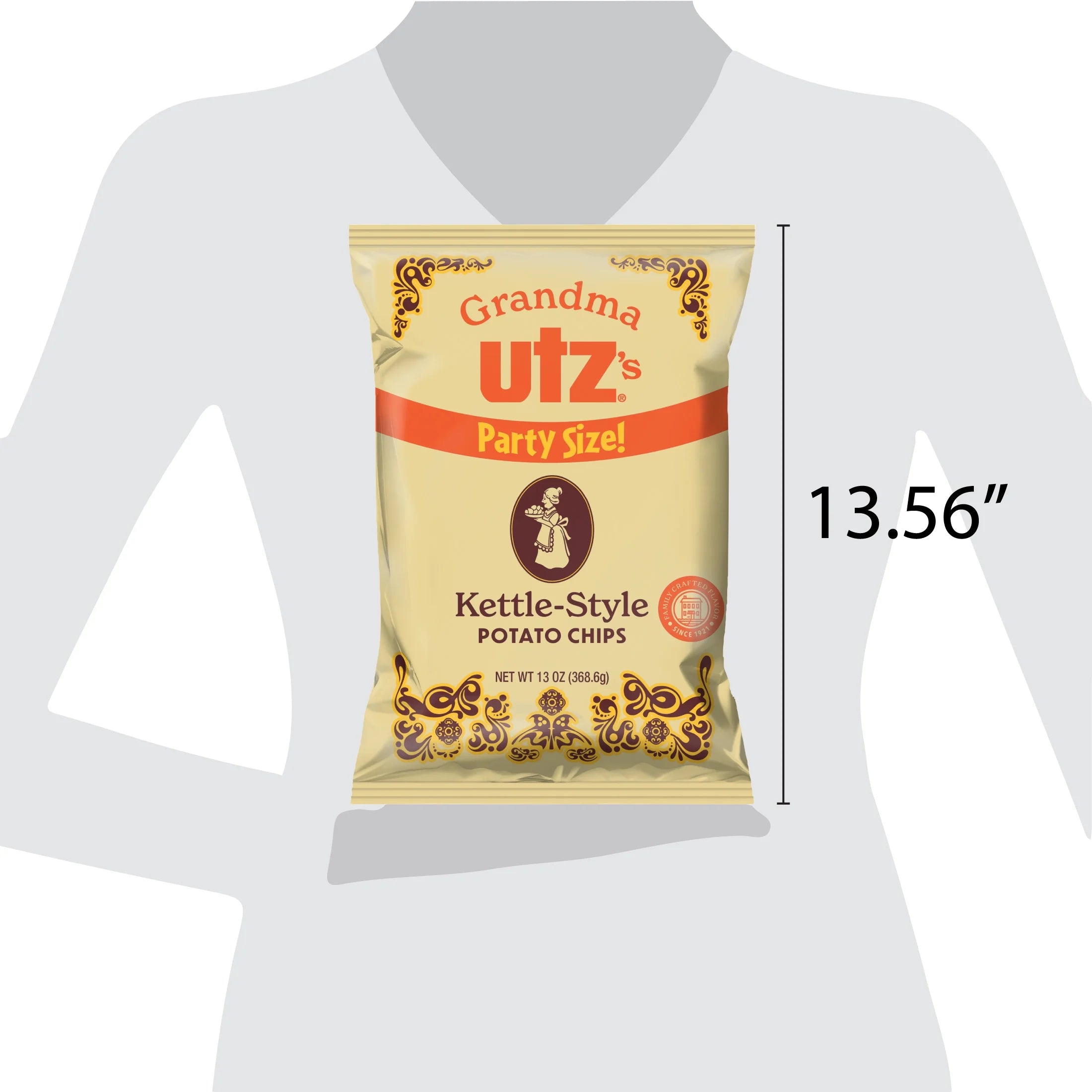 Kettle-Style Potato Chips, Gluten-Free, Party Size, 13 oz R37087