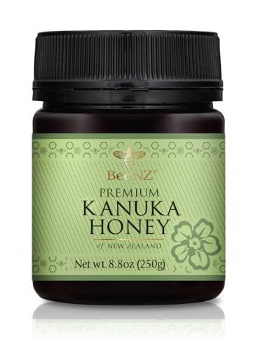 BeeNZ Premium Kanuka Honey, 100% Pure New Zealand Kanuka Honey (8.8oz /250g bottle), B Corp, No Additives, Gluten Free, Made in New Zealand