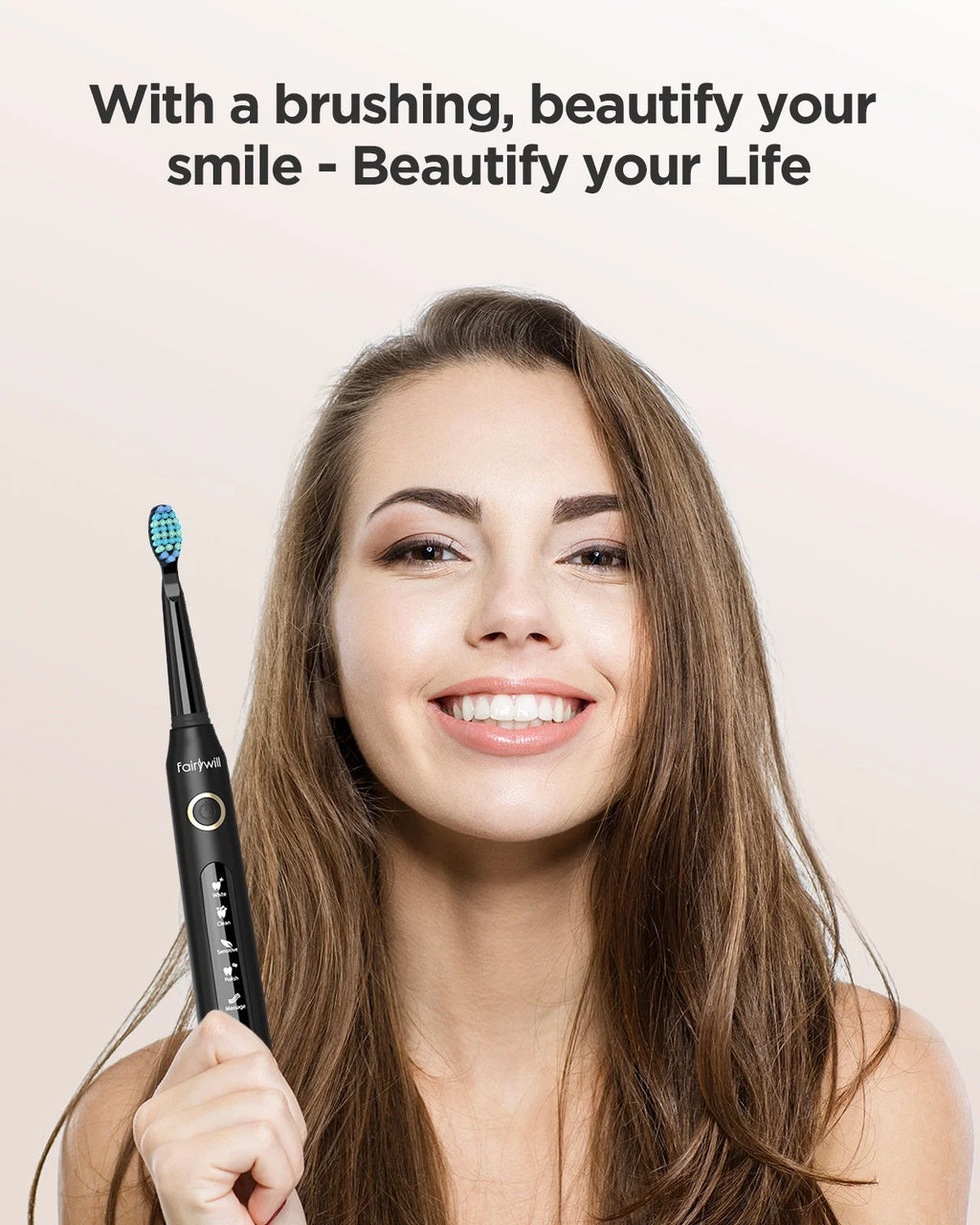 Sonic Electric Toothbrush Rechargeable Black, 5 Modes with Smart Timer N774