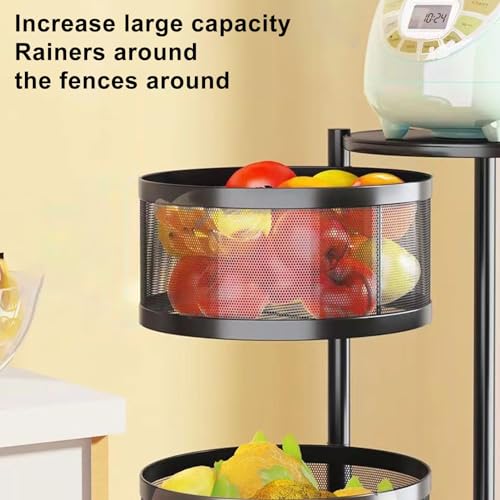 5-Tier Rolling Metal Fruit Basket Storage Rack U157