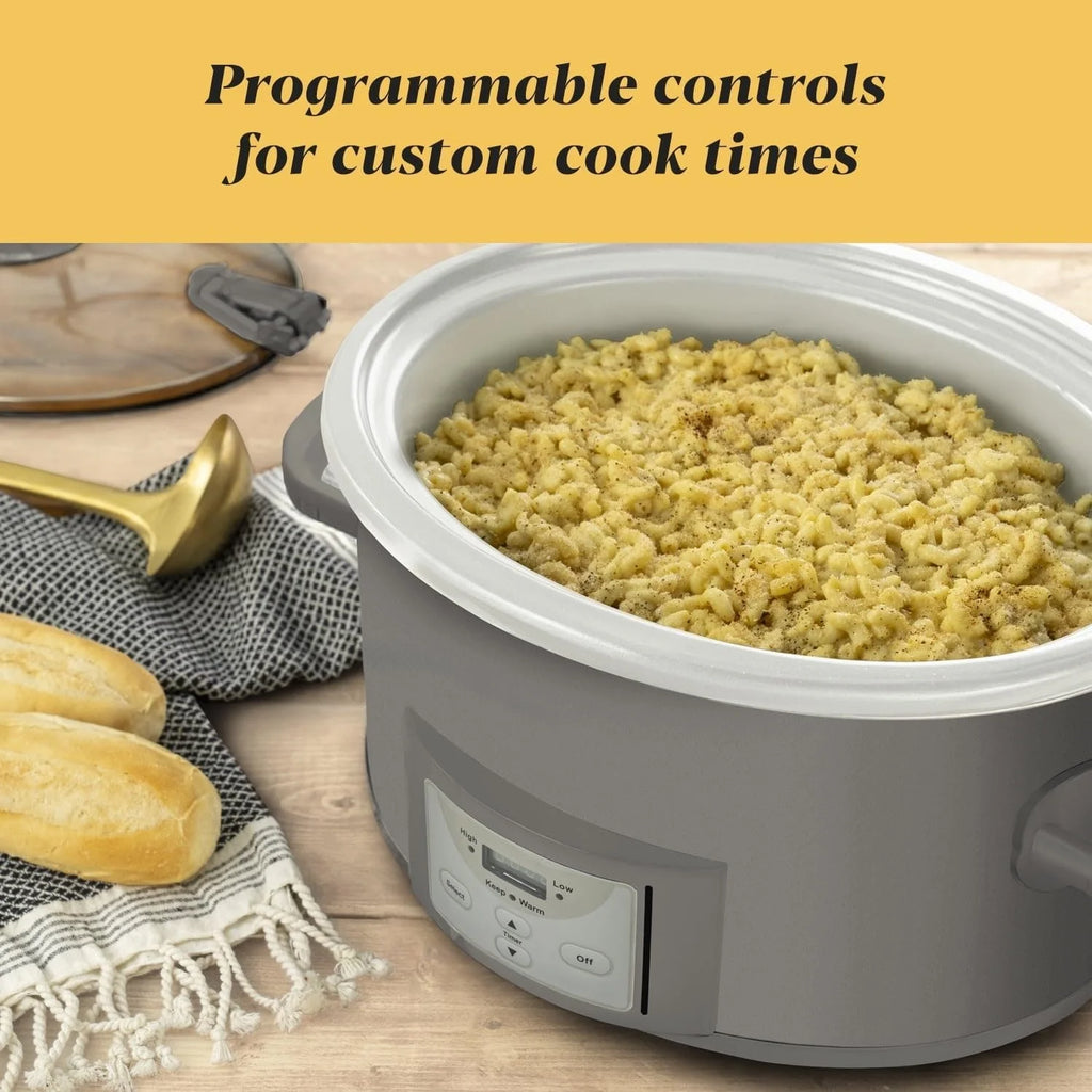 Programmable Slow Cooker, 7-Quart, Grey P4291