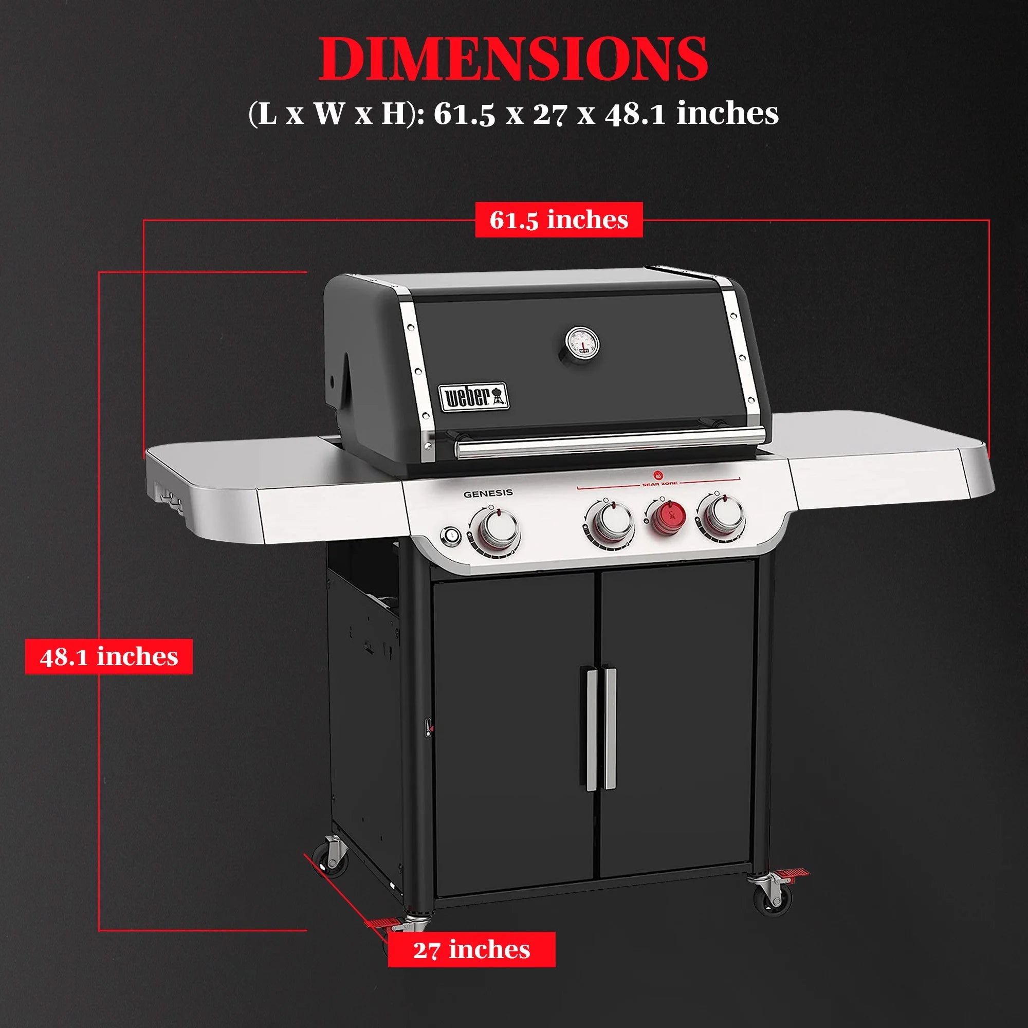 3-Burner Propane Gas Grill in Black I45674