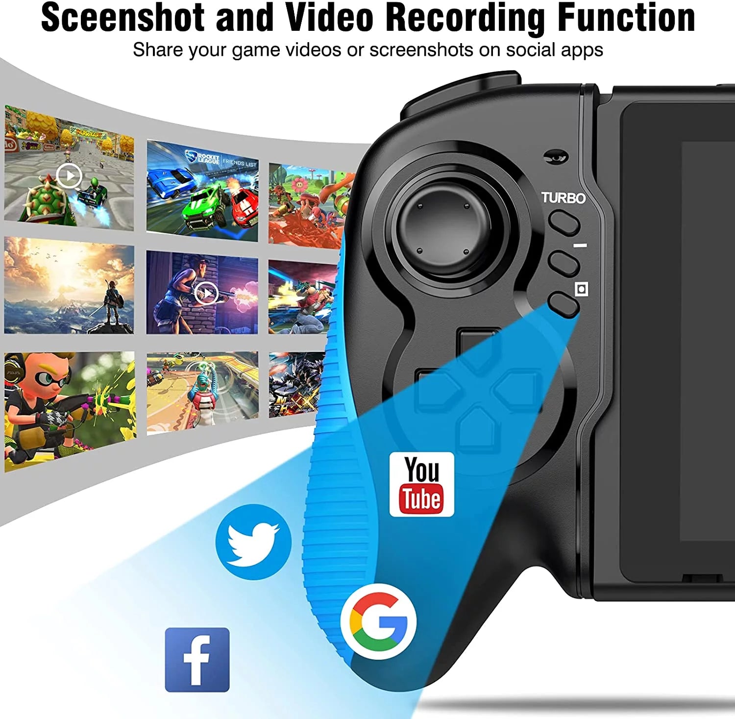 Controller for Nintendo Switch/OLED, One-Piece Joypad with Adjustable Turbo and Dual Motor Vibration O46052
